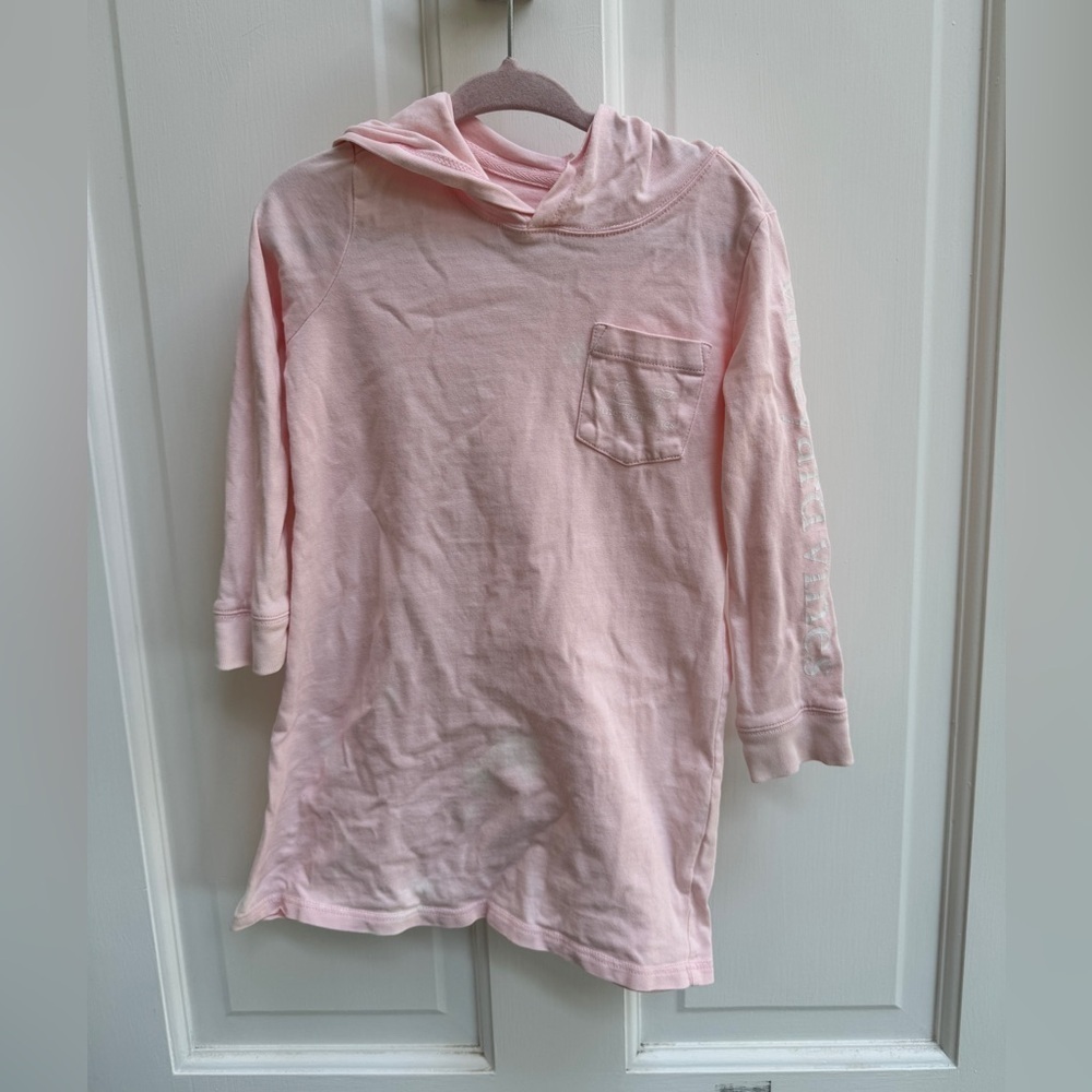 Vineyard Vines 3T Girls Pink Hooded Sweatshirt Blouse with 3/4 Sleeves